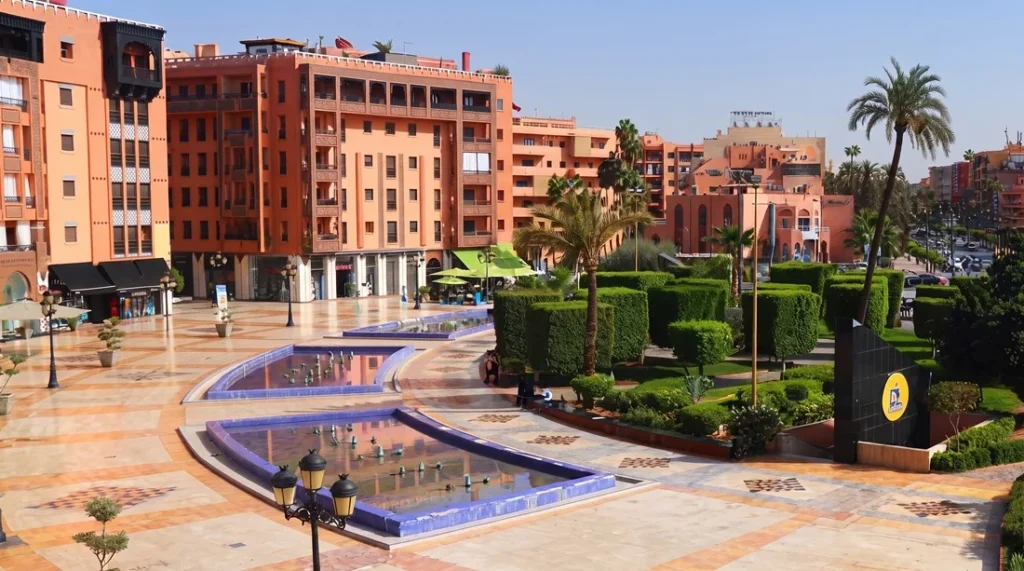 Gueliz Marrakech streets and shopping area