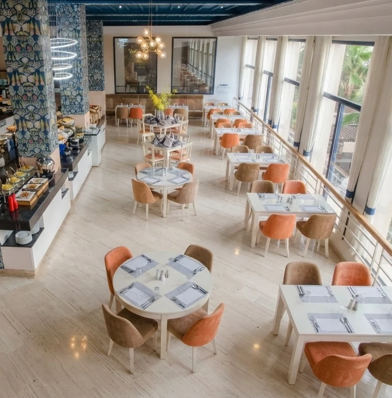 Restaurant dining area at Wazo Hotel Marrakech